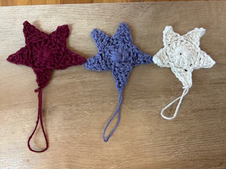 three crochet stars