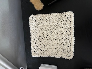 my first crochet coaster